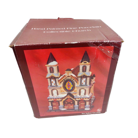 VTG Galleria Hand Painted Fine Porcelain Collectible Old World Lighted Cathedral - Picture 4 of 12